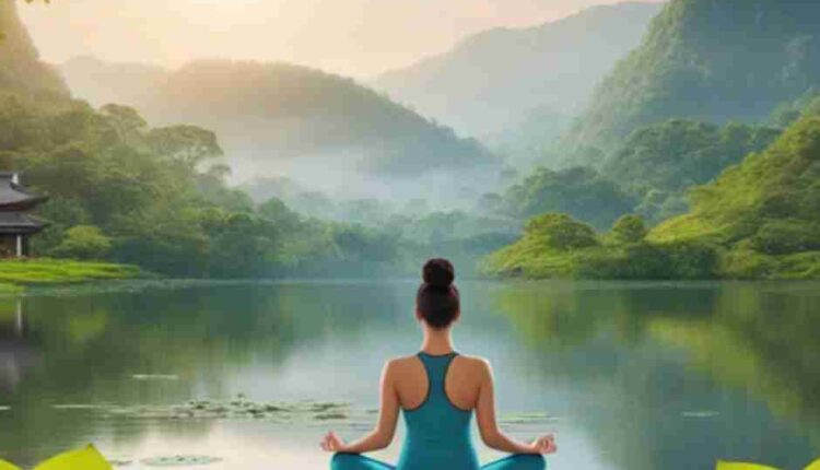 Meditation for mental health in a serene setting